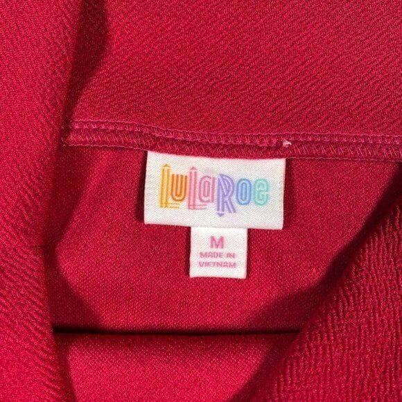 LuLaRoe CASSIE Pencil Skirt Block Raspberry Pink Blue Medium M LLR NWT Knee - Picture 3 of 4